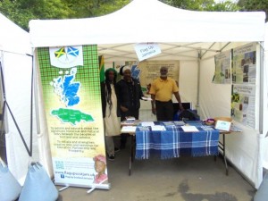 The Flag Up tent manned by Jamaican friends